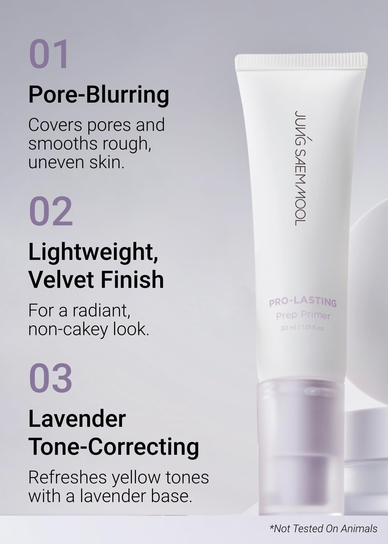 [JUNG SAEM MOOL OFFICIAL] Pro-Lasting Prep Primer Bare Lavender – 30 ml / 1.01 fl oz