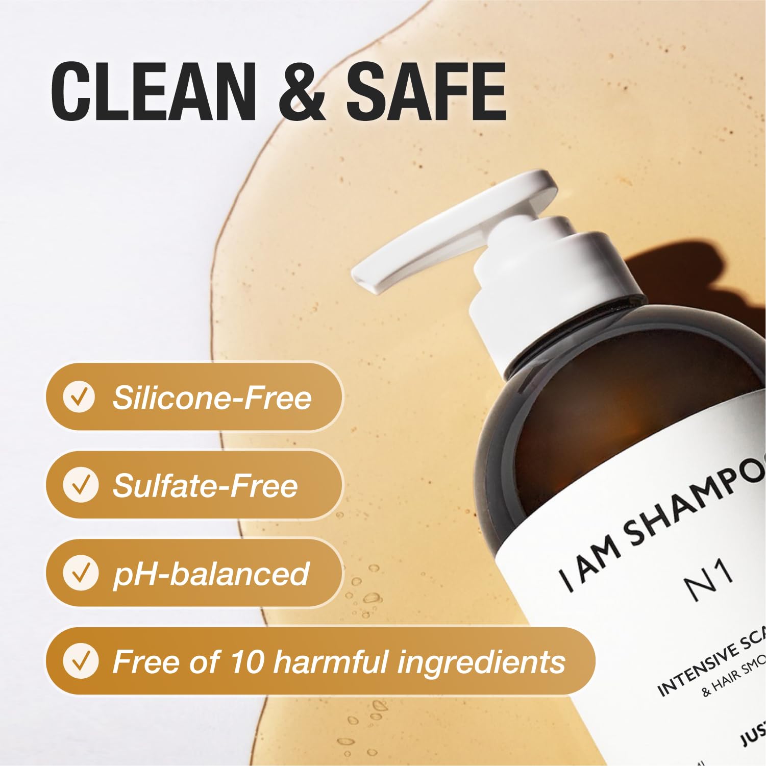 JUST AS I AM Shampoo N1 – Squalane Moisturizing Shampoo, 16.2 fl oz | Balanced Scalp & Soft Hair
