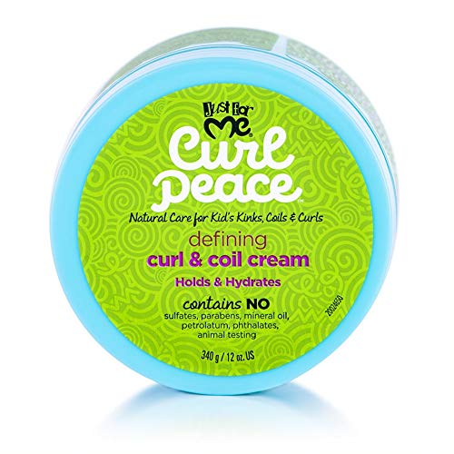 Just For Me Curl Peace Defining Curl & Coil Cream (3 Pack) – Holds & Hydrates with Flaxseed, Avocado & Castor Oil