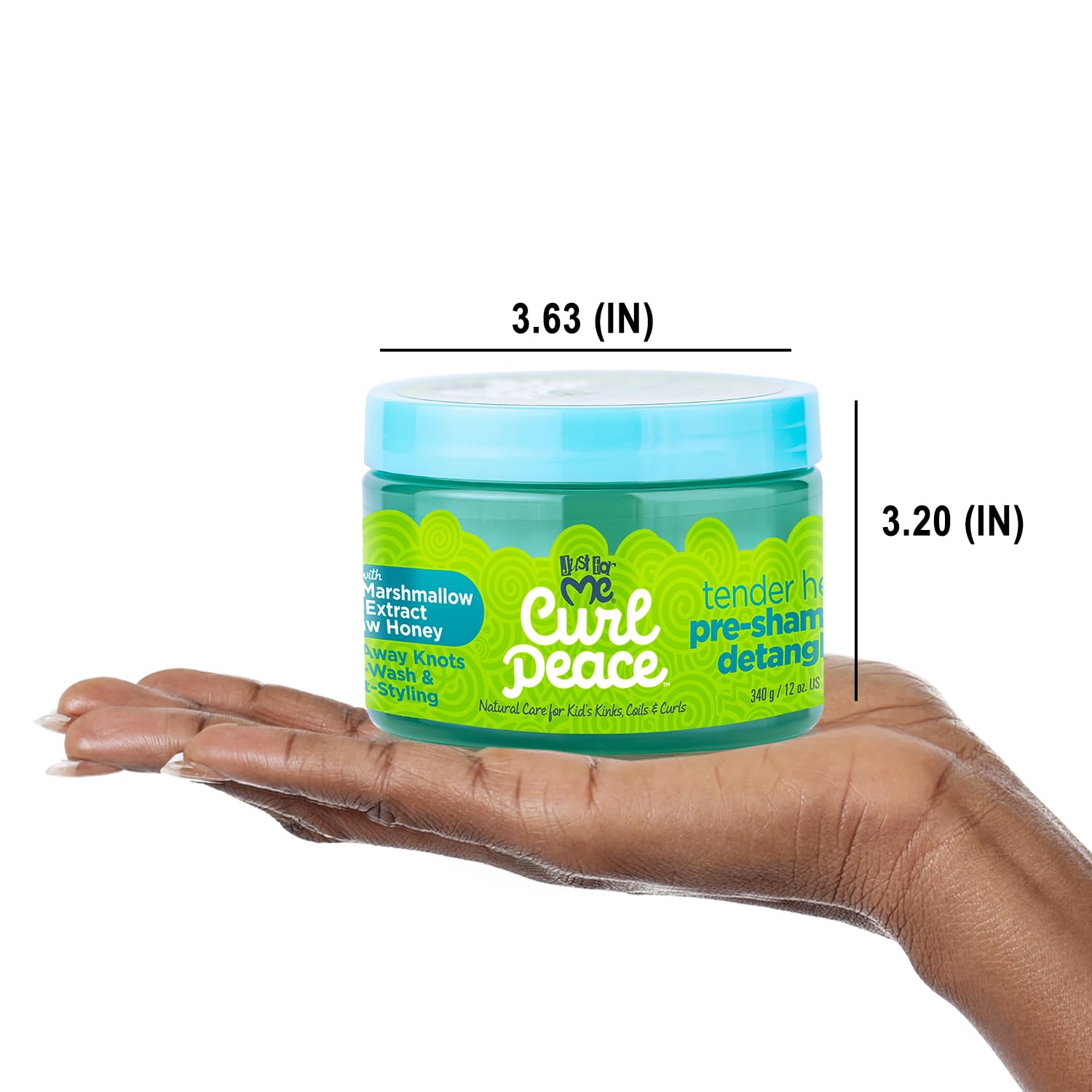 Just For Me Curl Peace Tender Head Detangling Treatment (3 Pack) – Rinses Away Knots, Pre-Wash & Post-Styling, No Parabens/Sulfates, 12 oz