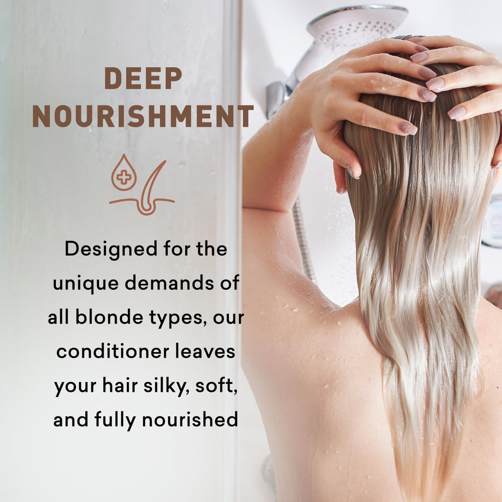 Just Nutritive Blonde Conditioner – Neutralizes Brassy Tones for Natural & Color-Treated Hair, 8 oz