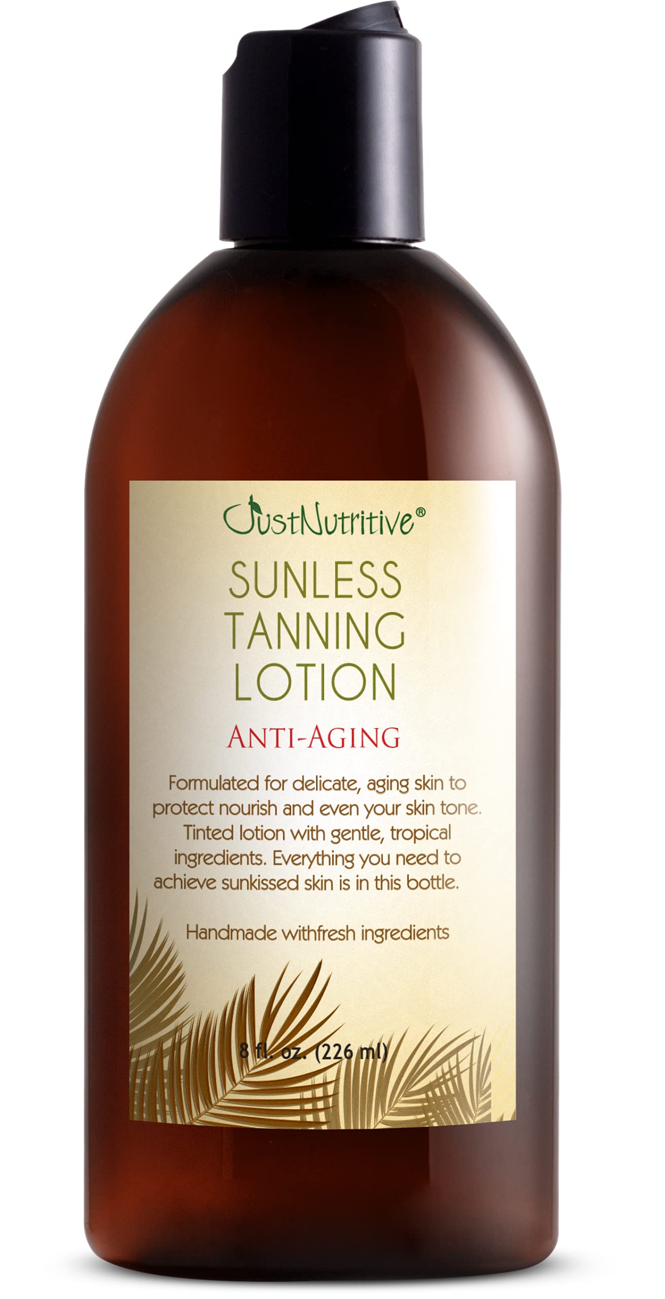 Just Nutritive Sunless Tanning Lotion – Anti-Aging Self-Tanner for All Skin Types | 8 Oz