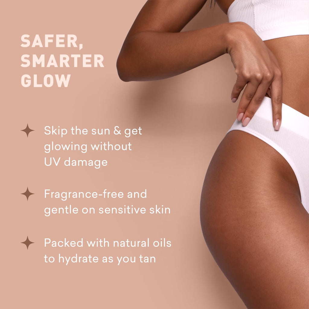 Just Nutritive Sunless Tanning Lotion Dark Tones – Indoor Self-Tanner (8 oz) | Dark Tan Glow