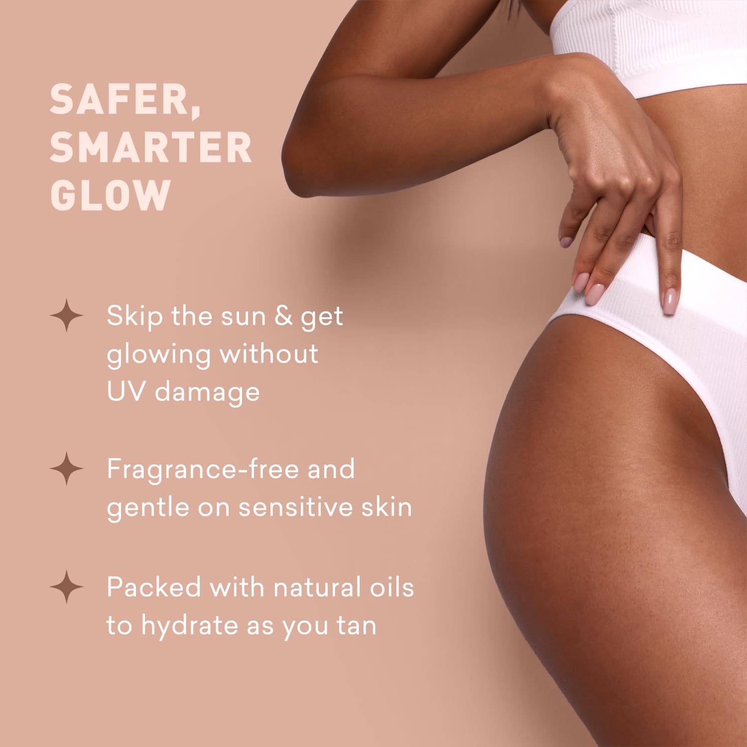 Just Nutritive Sunless Tanning Lotion Dark Tones – Indoor Self-Tanner (8 oz) | Dark Tan Glow