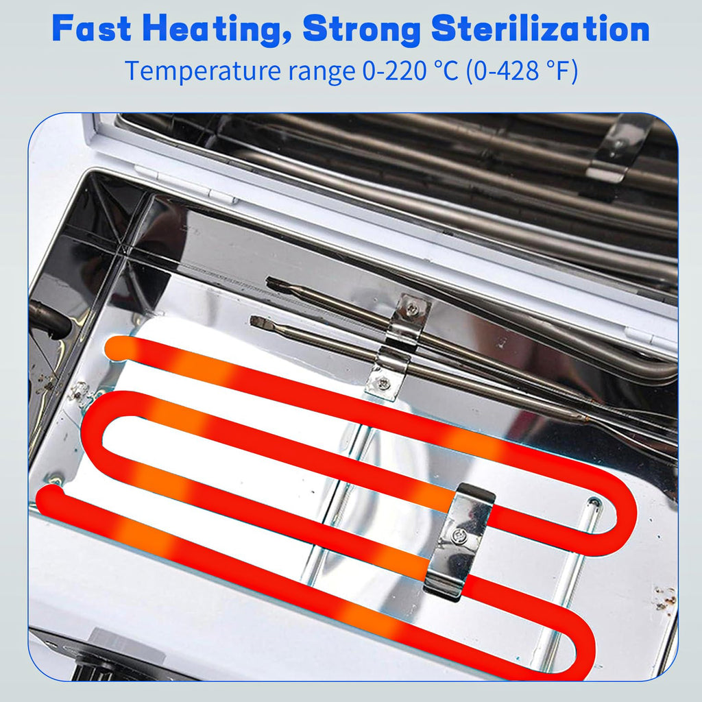 JUSTHERE High Temp Sterilizer Autoclave 1.5L | 110V Nail & Tool Sterilizer with Timer