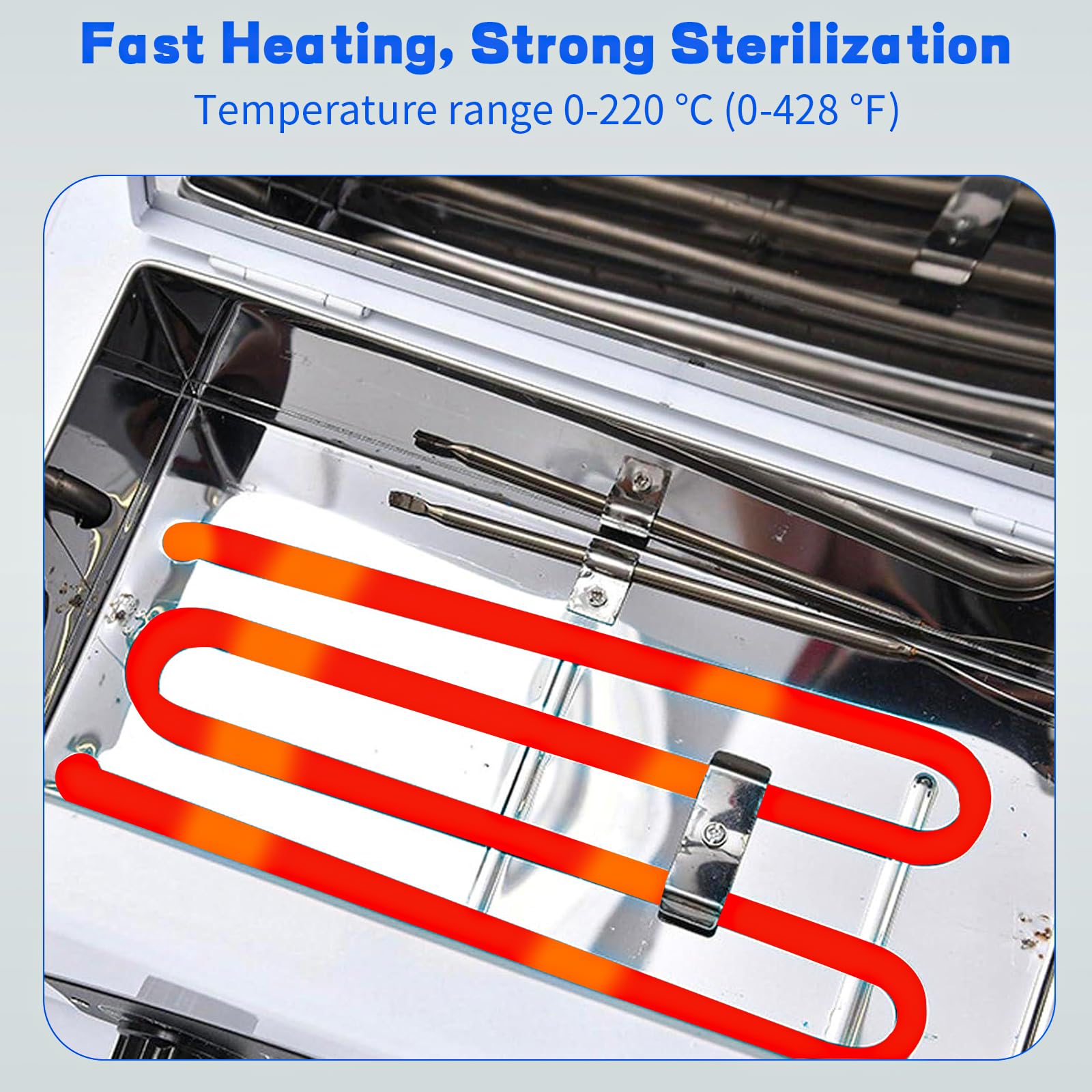 JUSTHERE High Temp Sterilizer Autoclave 1.5L | 110V Nail & Tool Sterilizer with Timer
