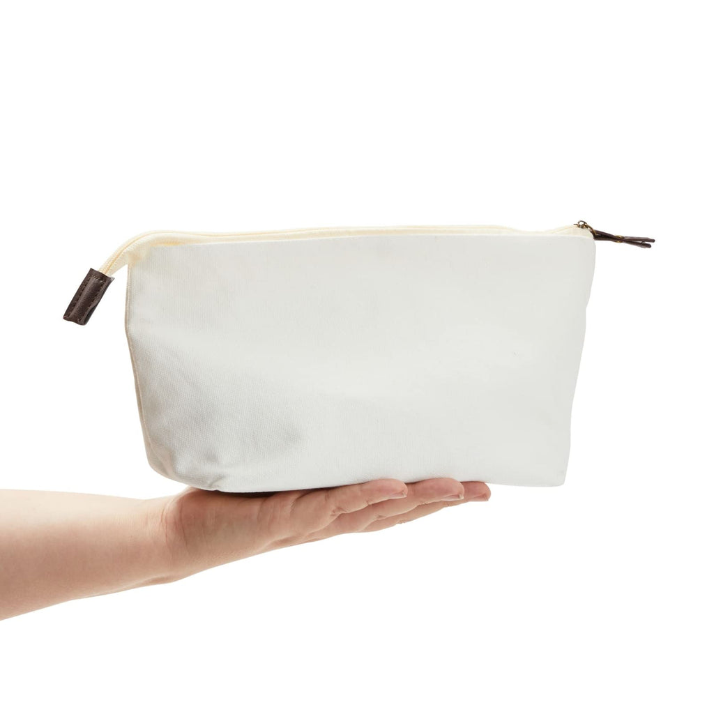 Juvale Canvas Makeup Bag 12 Pack – 11.75 x 5.5 in White Cotton Zipper Pouches