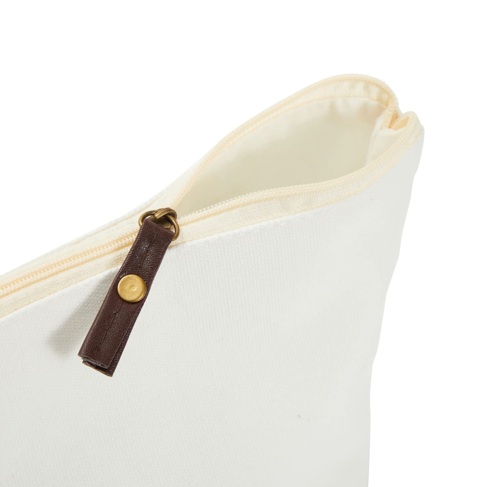 Juvale Canvas Makeup Bag 12 Pack – 11.75 x 5.5 in White Cotton Zipper Pouches