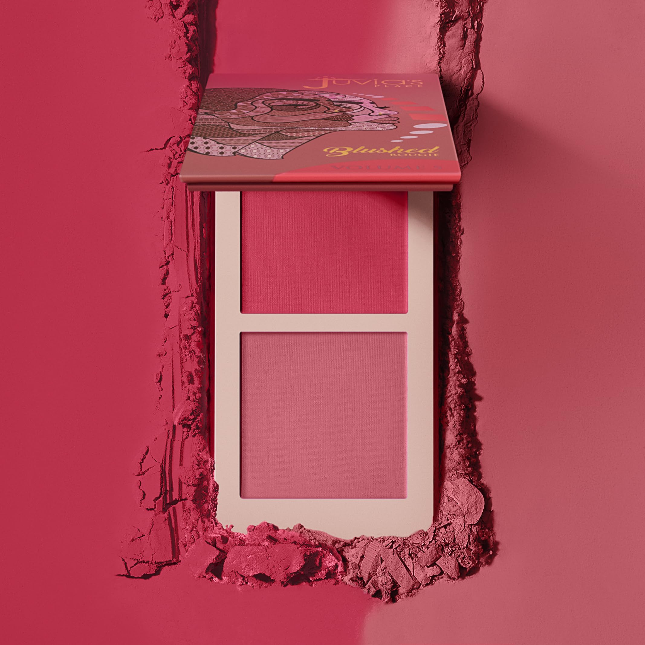 Juvia's Place Blushed Duo Blush Volume5 – Two-Tone, Buildable Pressed Mineral Powder for All Skin Tones