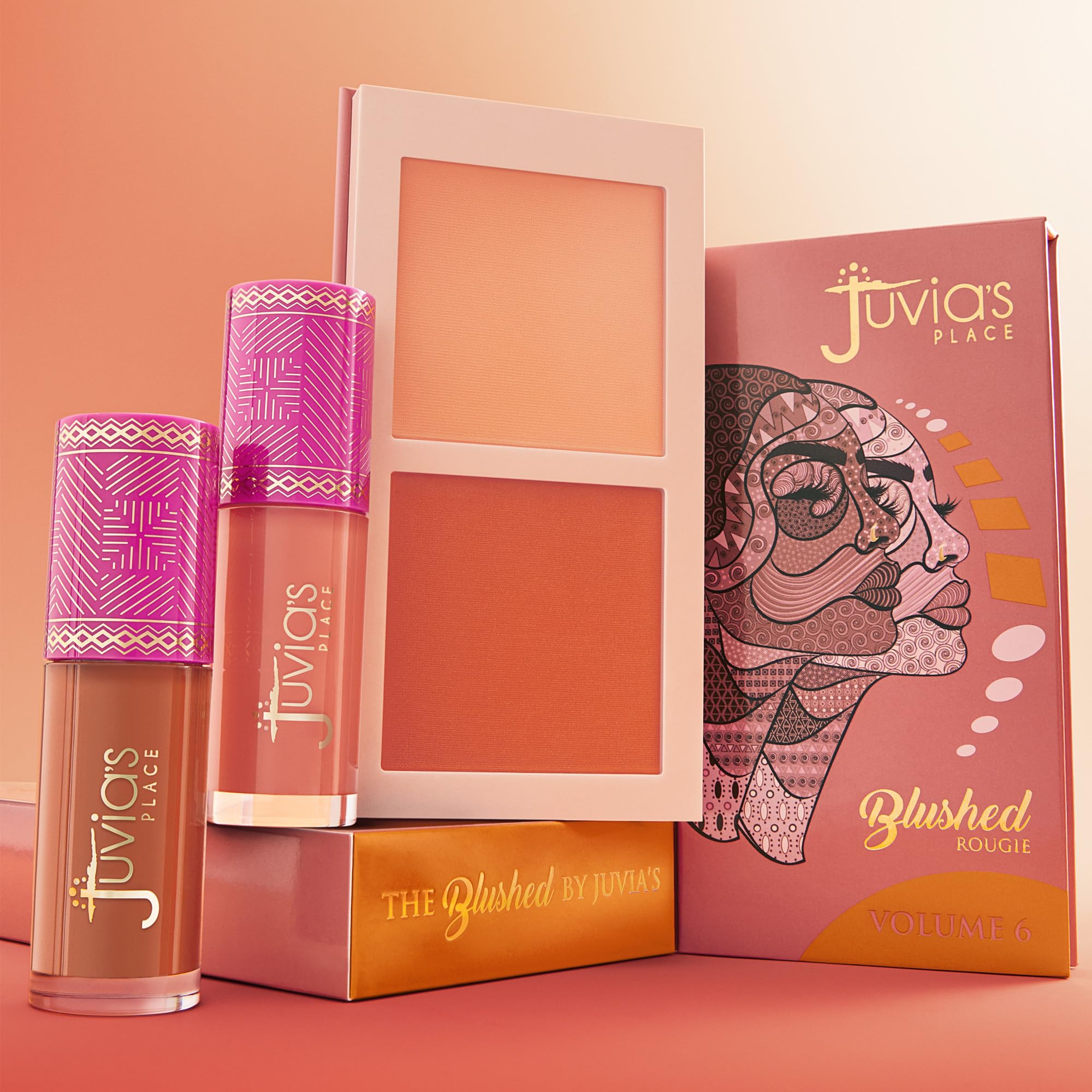 Juvia's Place Blushed Duo Blush Volume 6 – Radiant Two-Tone Pressed Mineral Blush for All Skin Tones