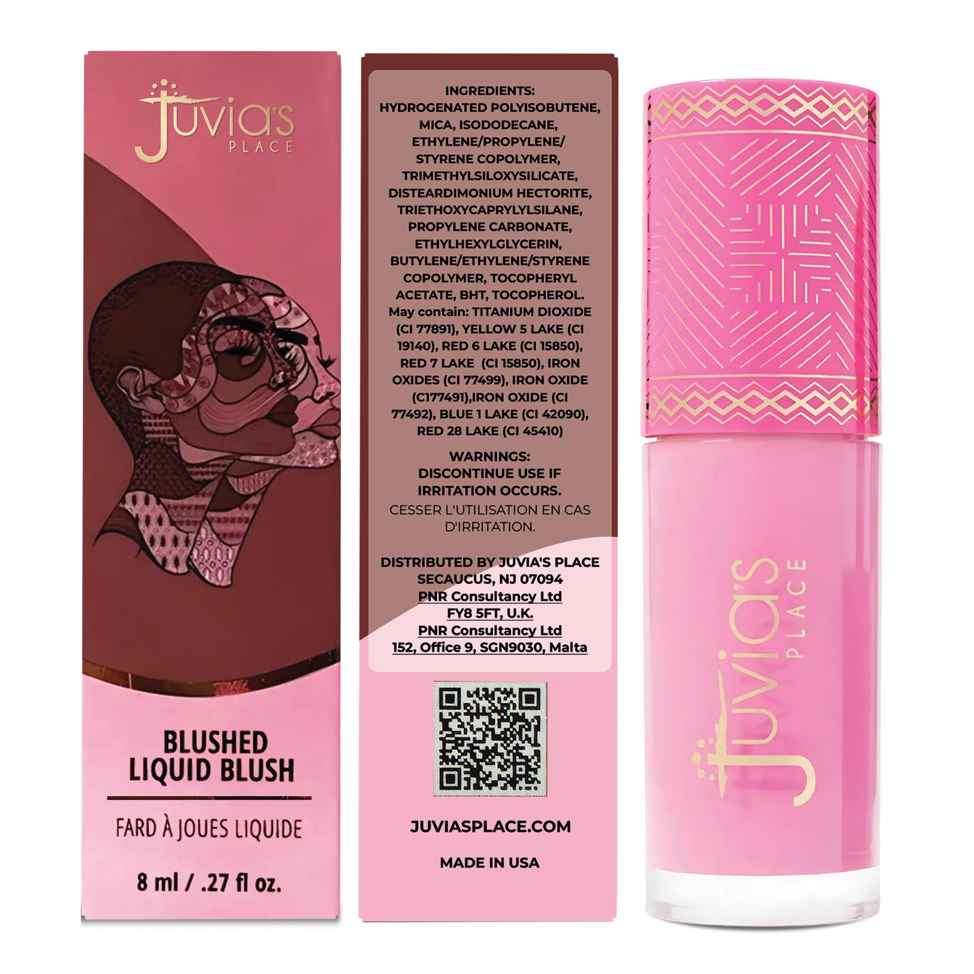 Juvia's Place Blushed Liquid Blush BlushLily – Dewy Tint for Natural or Bold Cheeks