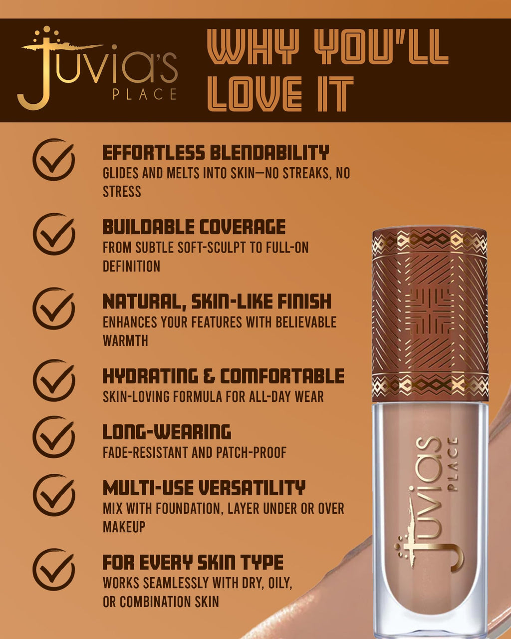 Juvia's Place Bronzed Liquid Bronzer Cinnamon - Buildable, Easy-Blend Face Bronzer
