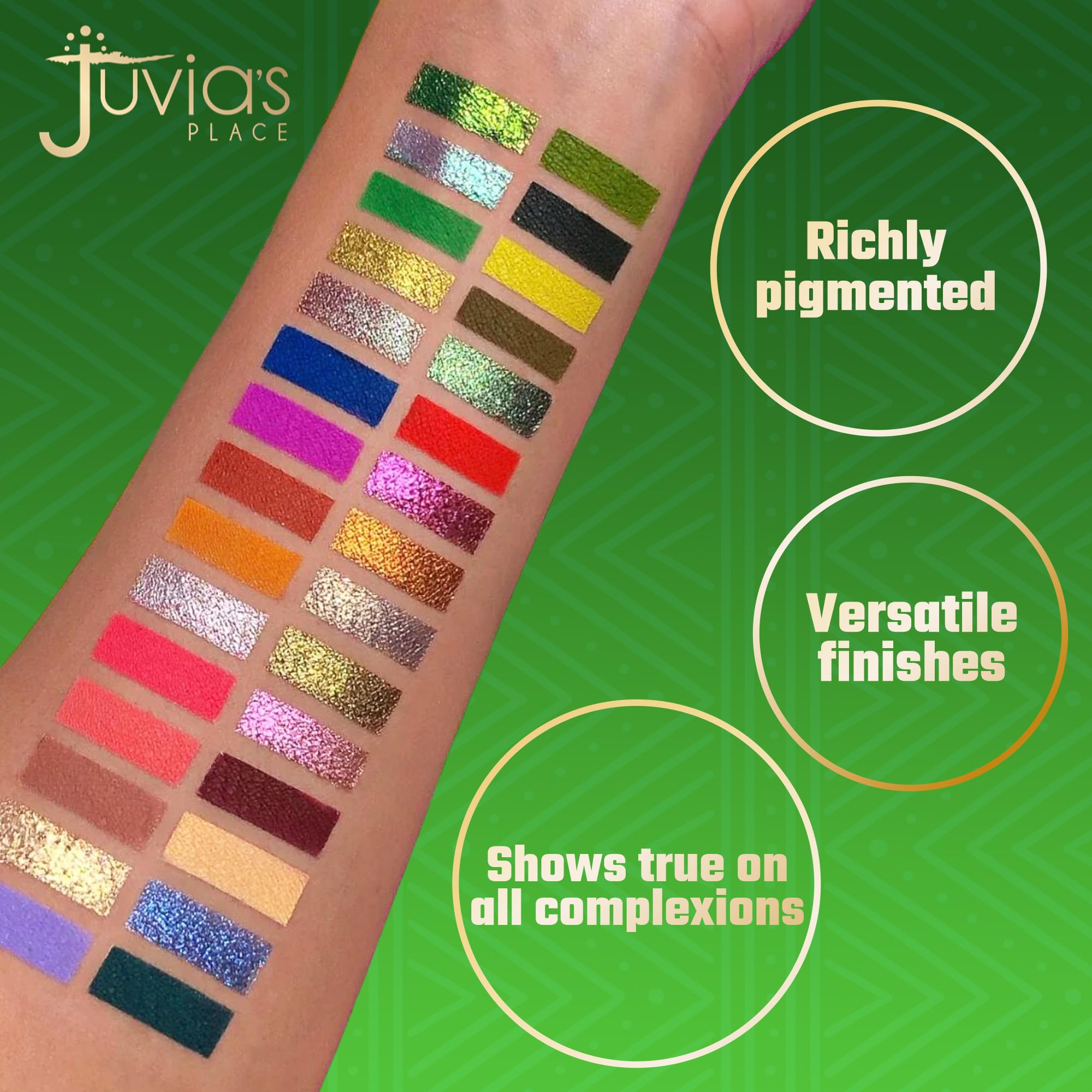 Juvia's Place Culture 2 Eye Shadow Palette – 30 Colors, High Pigment, Long-Lasting, Glitter & Metallics