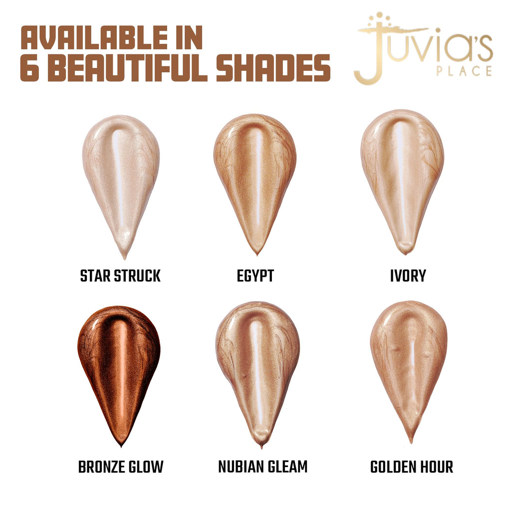 Juvia's Place Nubian Glow Liquid Luminizer – Bronze Glow | Buildable Face & Body Highlighter