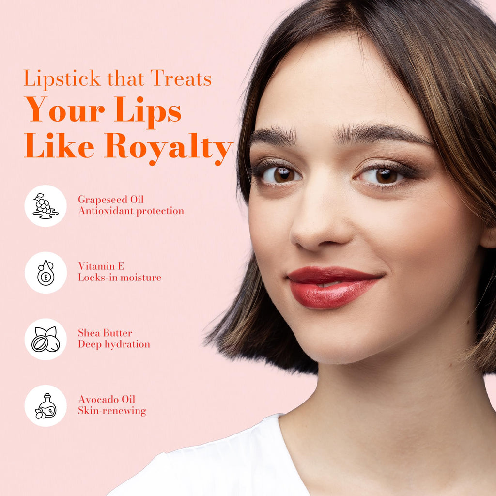 Juwel Frosted Finish Lipstick – Starlet | Long-Wear Moisture-Rich Matte with Natural Minerals