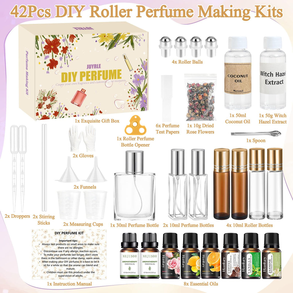 JUYRLE Perfume Making Kit – DIY Roller Perfume Set for Women | Create Your Own Scent