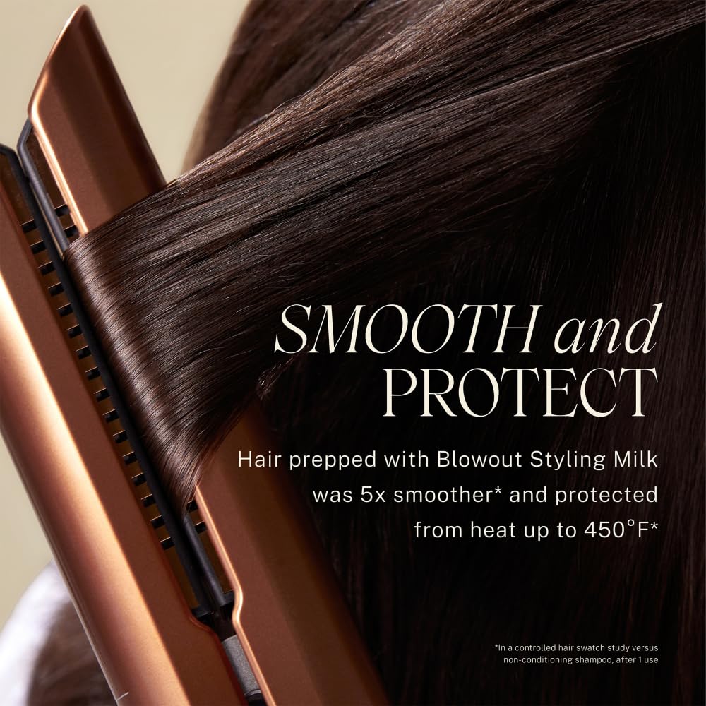 JVN Complete Blowout Styling Milk – Travel Size, Frizz Control, Heat Activated, Silicone Free
