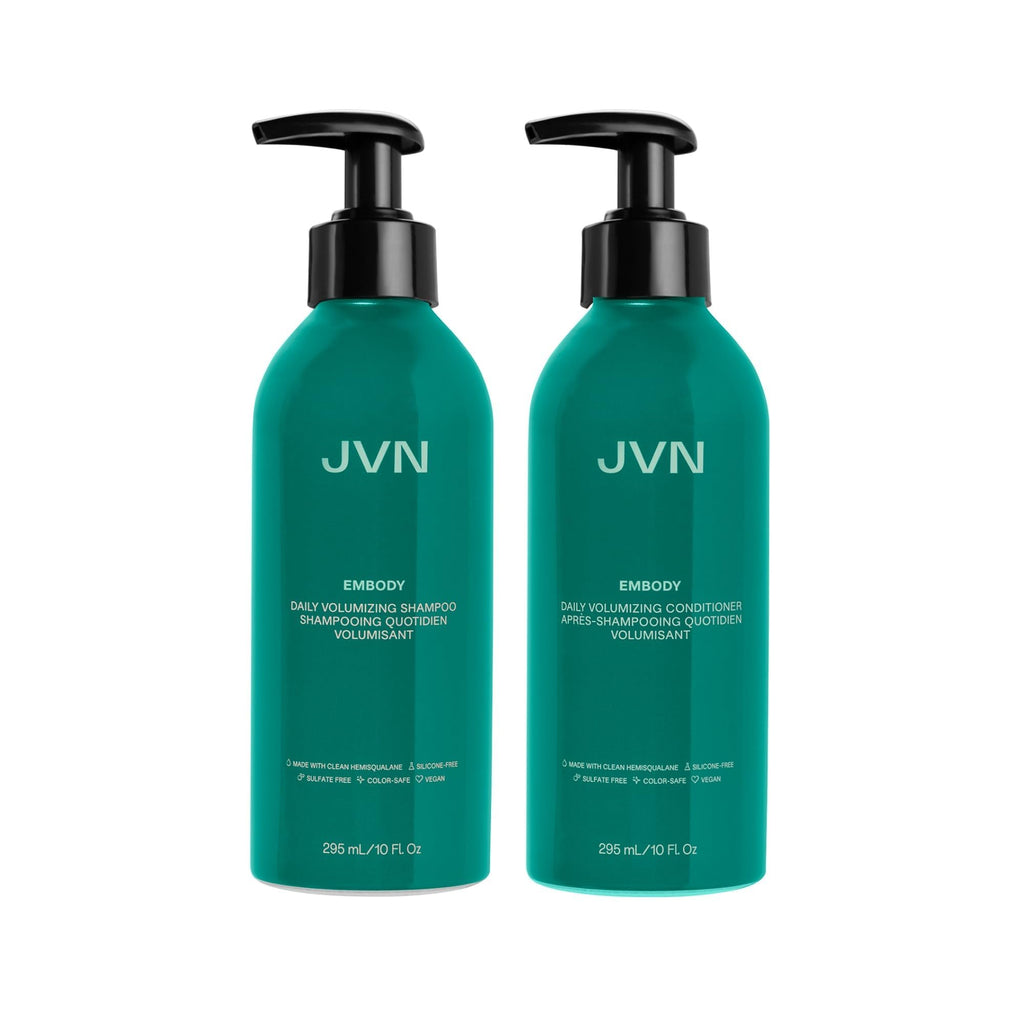 JVN Embody Volumizing Shampoo & Conditioner Set — Color-Safe, Clarifying for Fuller, Shiny Hair