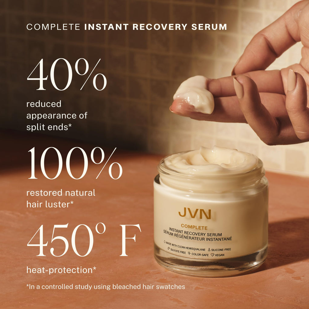 JVN Trusted Trio Travel Essentials Hair Care – Silicone Free with Air Dry Cream, Recovery Serum & Pre-Wash Scalp Oil