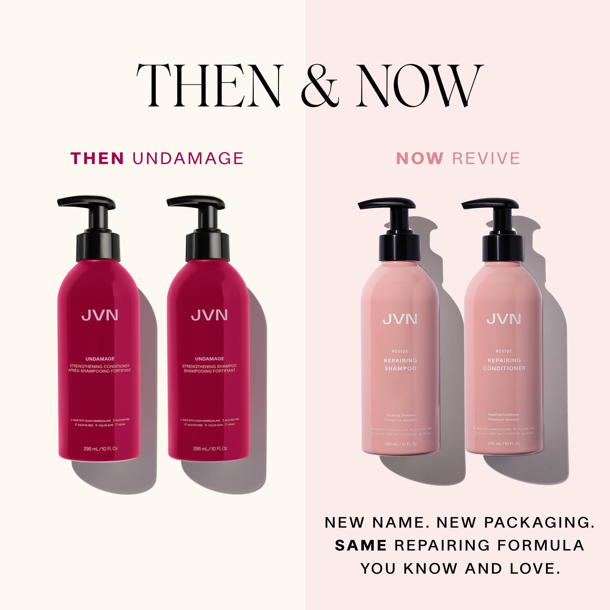 JVN Revive Repairing Shampoo — Strengthen & Repair Damaged, Color-Treated Hair | Silicone & Sulfate Free (10 fl oz)