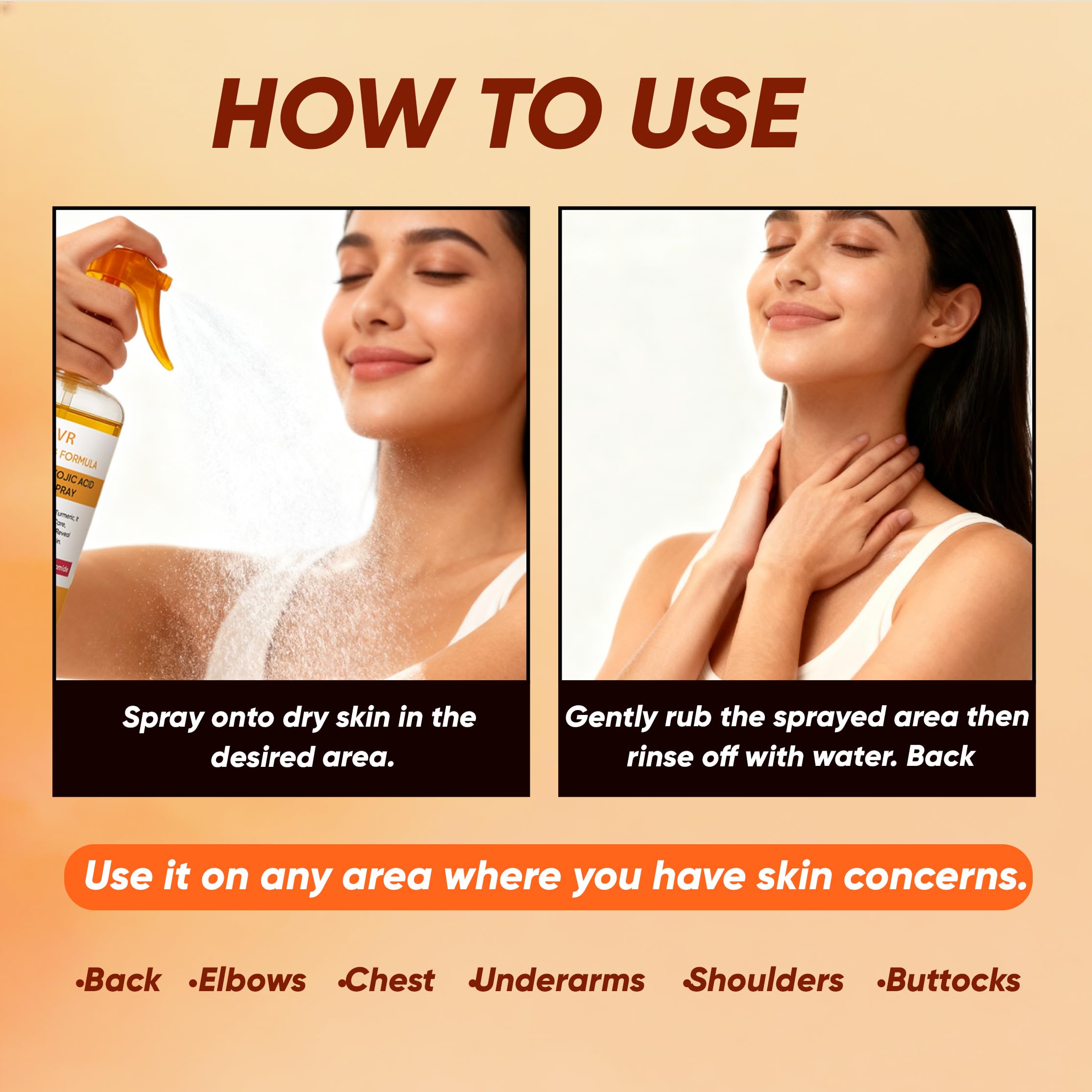 JXSVR Body Keratin Care Kojic Turmeric Spray 200ml – Brighten & Exfoliate