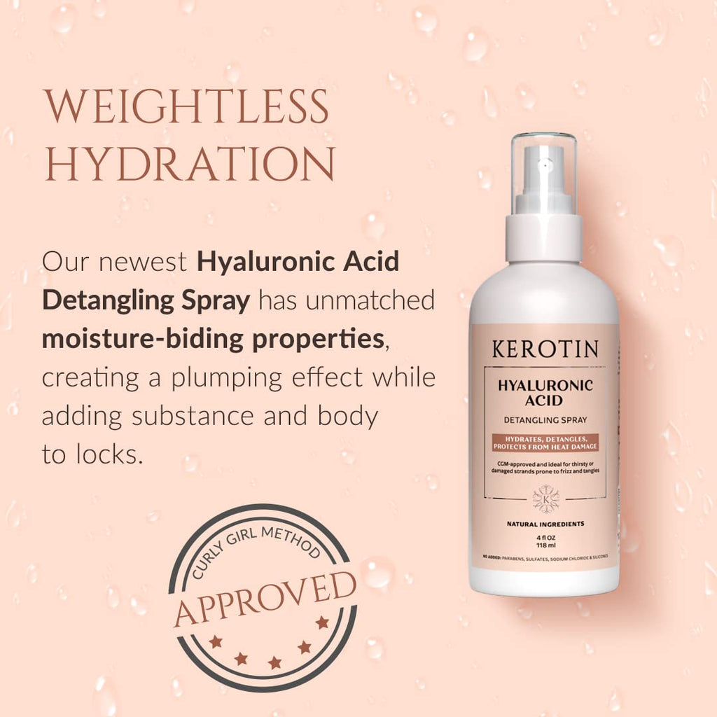 Kerotin Curly Hair Detangler Spray | Silicone-Free Heat Protection | K Kerotin