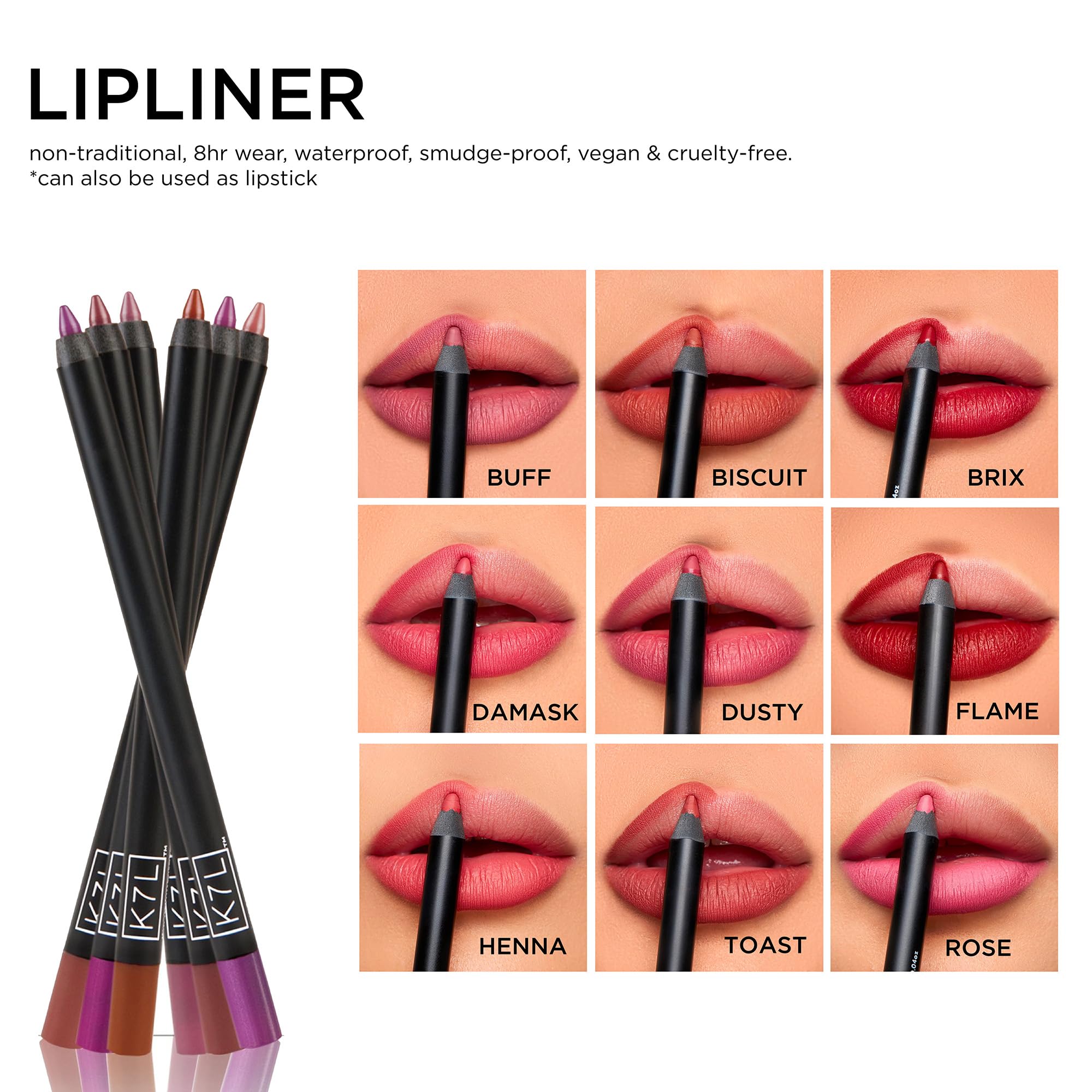 K7L Light Pink Lip Crayon (Vegan) – Waterproof & Smudge-Proof Rose