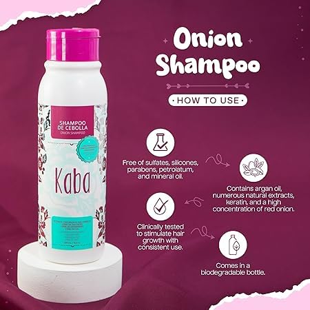 Kaba Onion Shampoo for Hair Growth – Sulfate-Free, Deep Scalp Cleansing (500 ML)