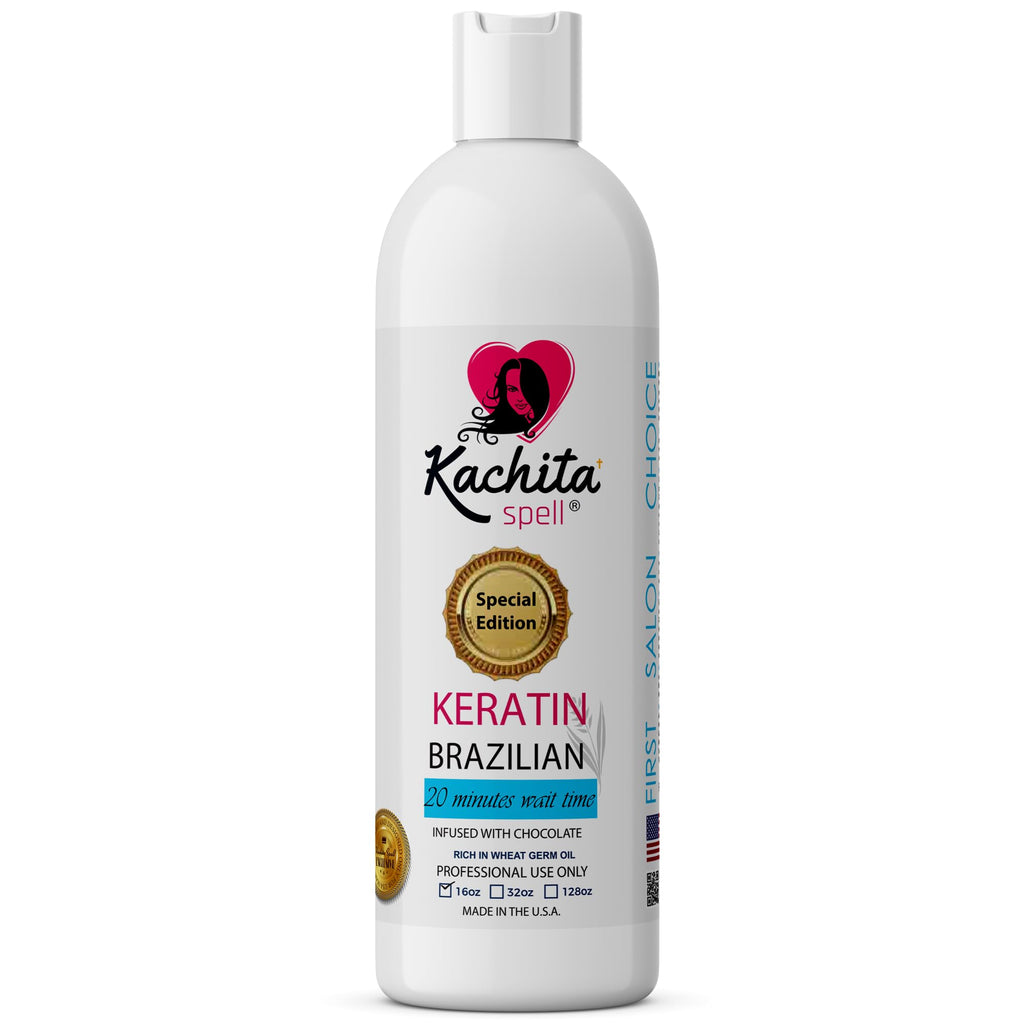 Kachita Spell Brazilian Keratin Treatment Chocolate – Long-Lasting Smoothing for All Hair Types, Made in USA, 16 fl oz