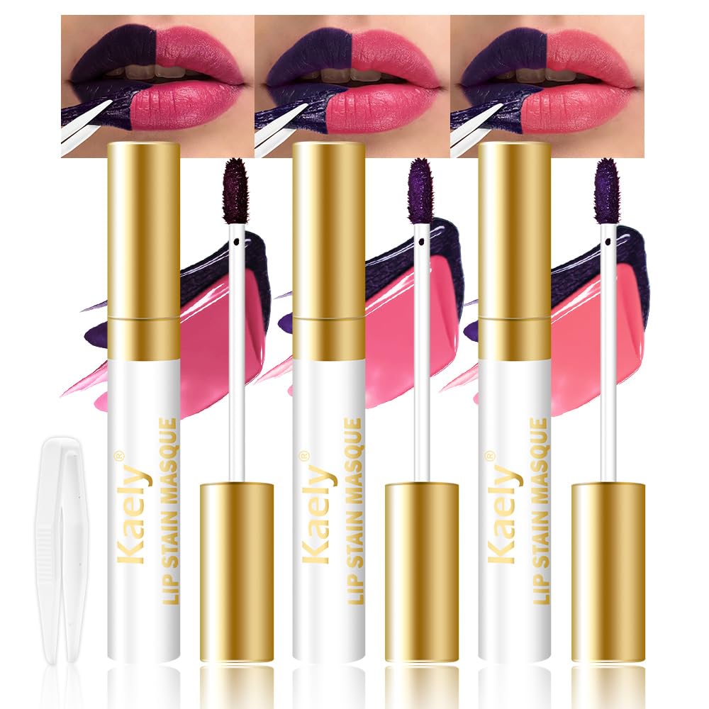 Kaely Lip Stain Peel-Off Masque Set D-10+11+12 – Matte, Waterproof, Vegan
