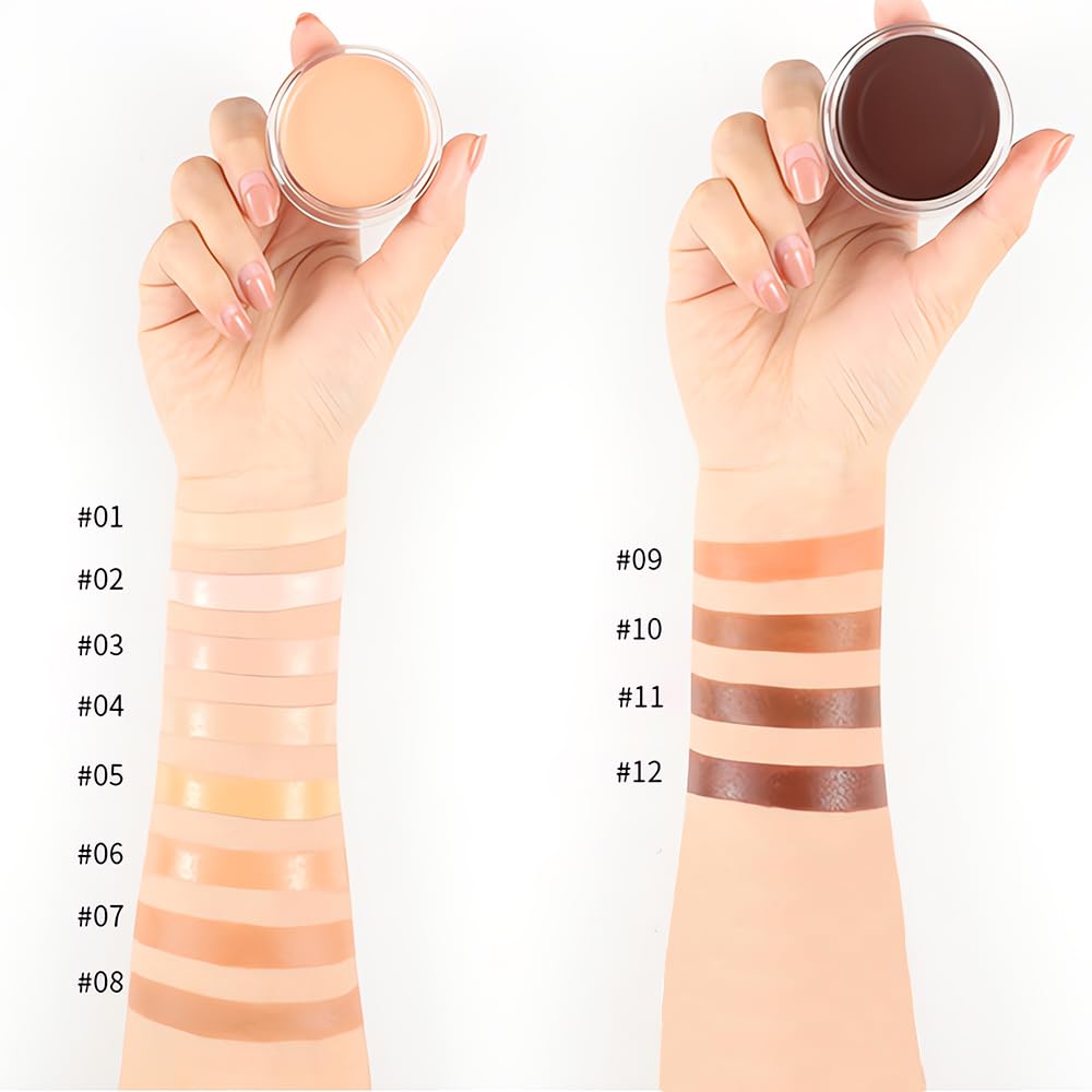 Kaely 2Pcs Cream Pot Concealer – Full Coverage Set with Under-Eye Brightener (07+08)