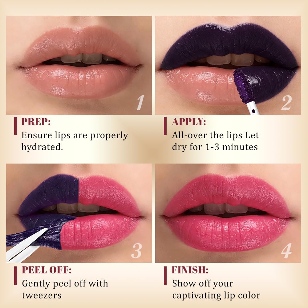 Kaely Lip Stain Peel-Off Masque Set D-10+11+12 – Matte, Waterproof, Vegan