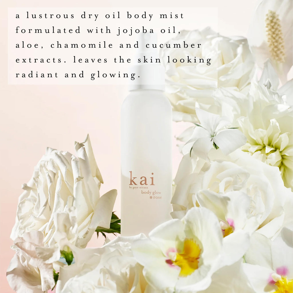 Kai Body Glow Rose Dry Body Oil – Jojoba, Chamomile & Cucumber | 4 fl oz | Made in USA
