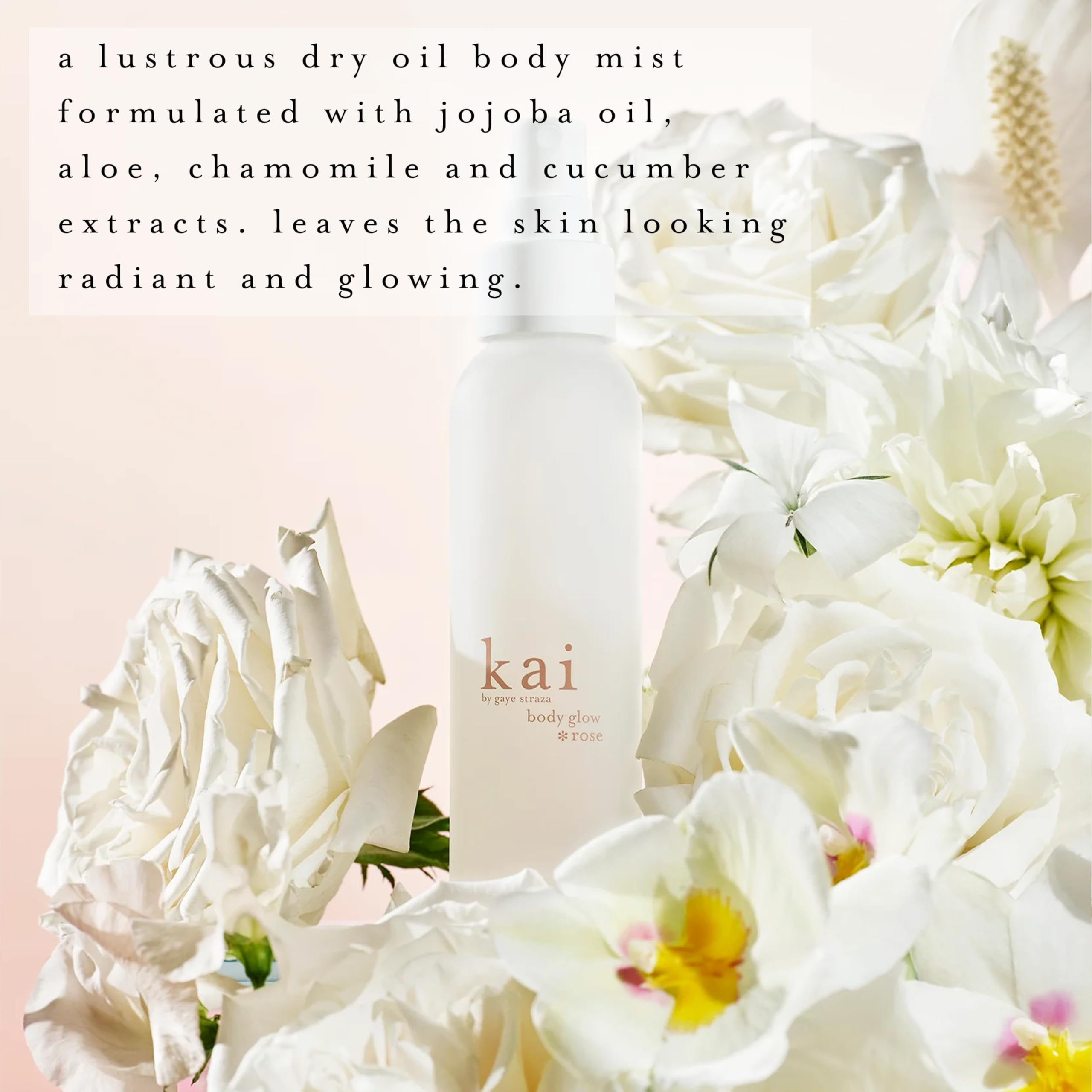 Kai Body Glow Rose Dry Body Oil – Jojoba, Chamomile & Cucumber | 4 fl oz | Made in USA