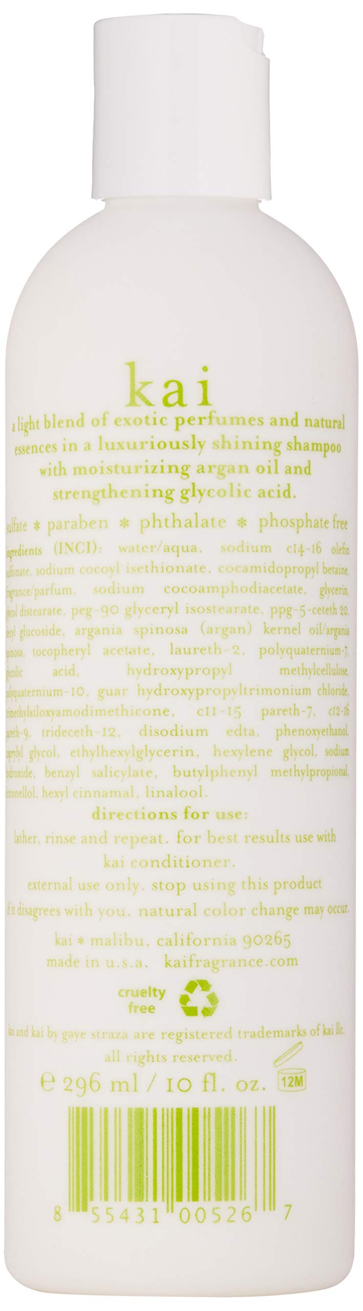 Kai Shampoo, 10 Fl Oz — Argan Oil + Glycolic Acid for Soft, Shiny Hair