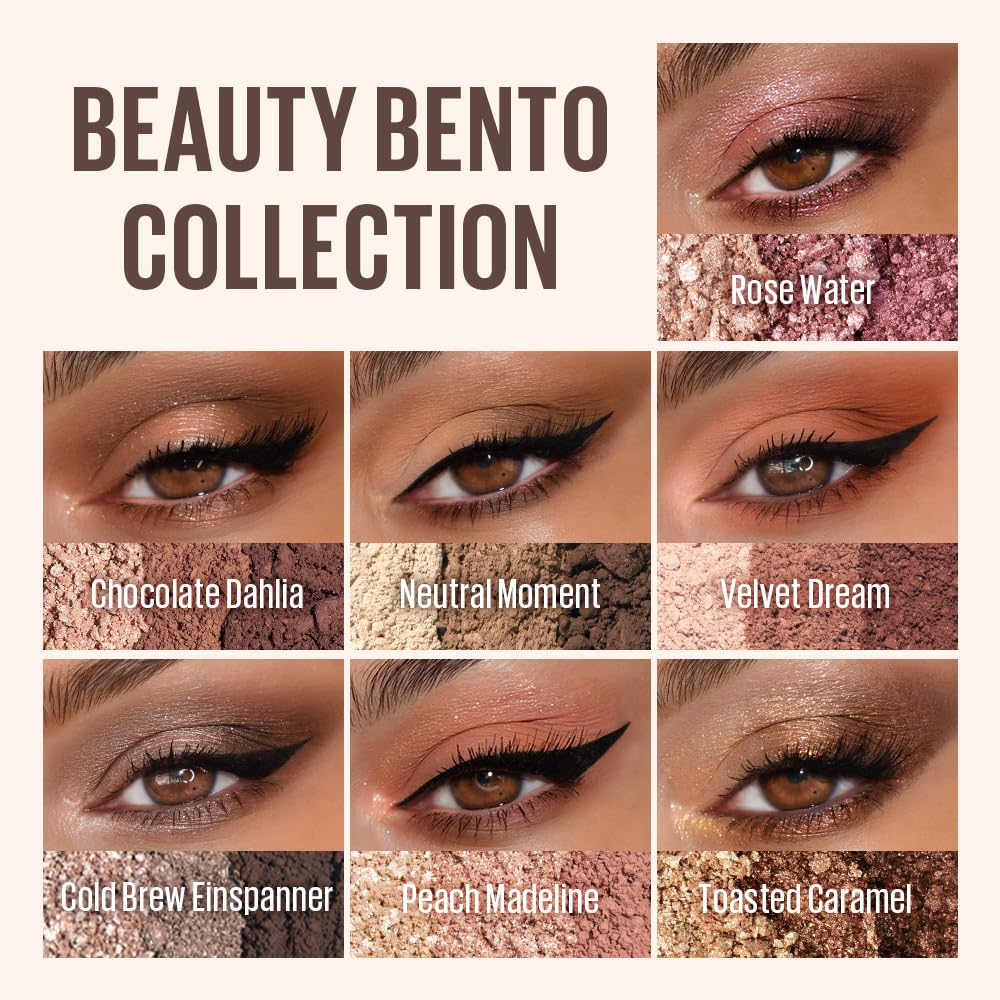 KAJA Beauty Bento 08 Chocolate Dahlia – 3-Color Eyeshadow Palette (Mosaic Chrome, Shimmer, Matte)