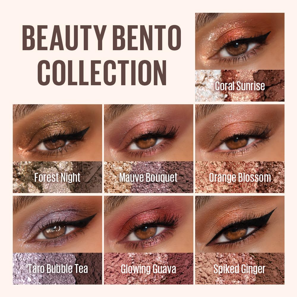 KAJA Beauty Bento 08 Chocolate Dahlia – 3-Color Eyeshadow Palette (Mosaic Chrome, Shimmer, Matte)