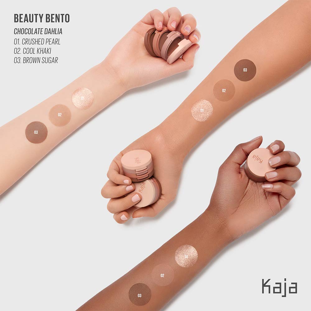 KAJA Beauty Bento 08 Chocolate Dahlia – 3-Color Eyeshadow Palette (Mosaic Chrome, Shimmer, Matte)