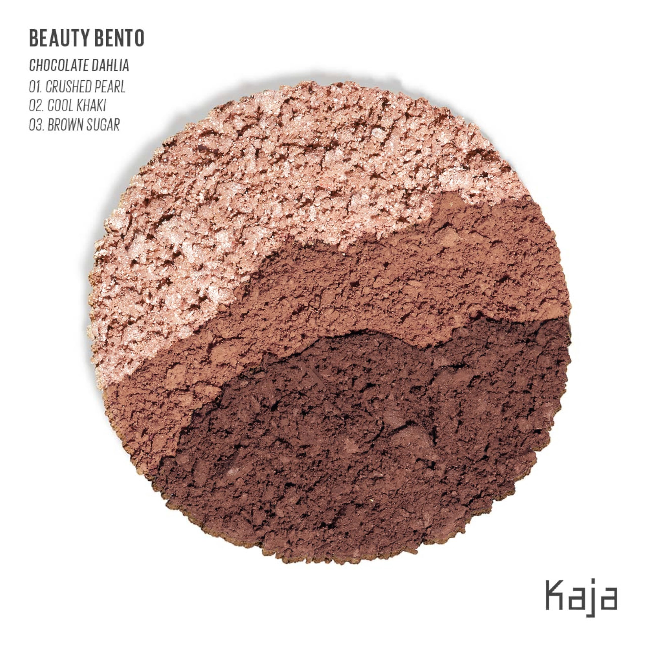 KAJA Beauty Bento 08 Chocolate Dahlia – 3-Color Eyeshadow Palette (Mosaic Chrome, Shimmer, Matte)
