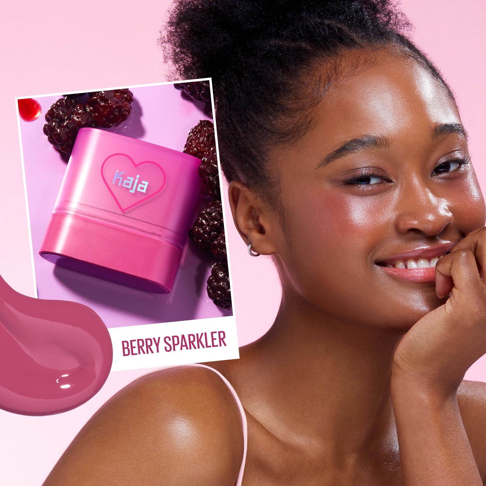 KAJA Dewy Bar 01 Berry Sparkler – 2-in-1 Creamy Blush & Lip Balm, 10g