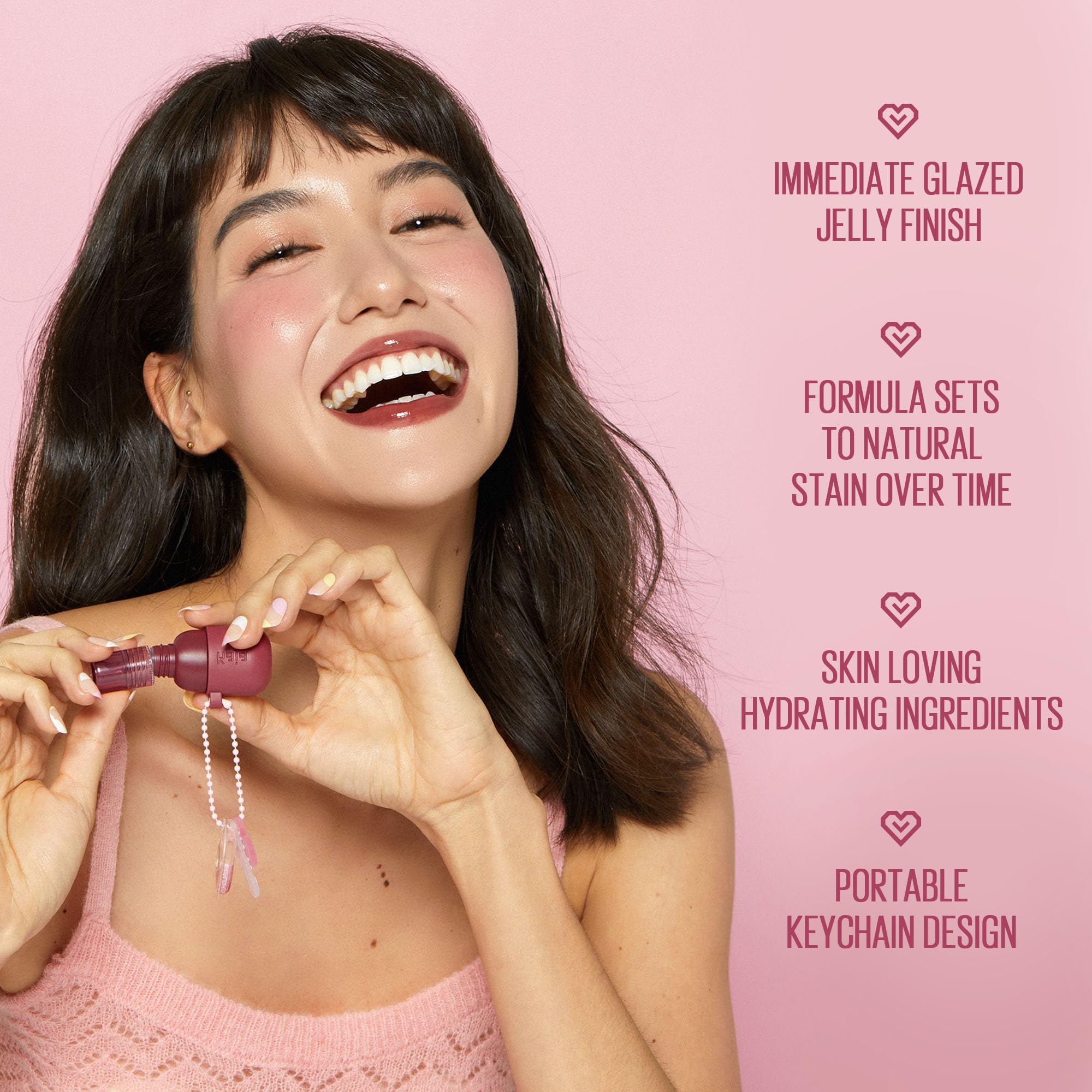 KAJA Jelly Charm Lip & Blush 05 Peach Fizz – Hydrating Lip & Cheek Tint with Keychain, 0.17 oz