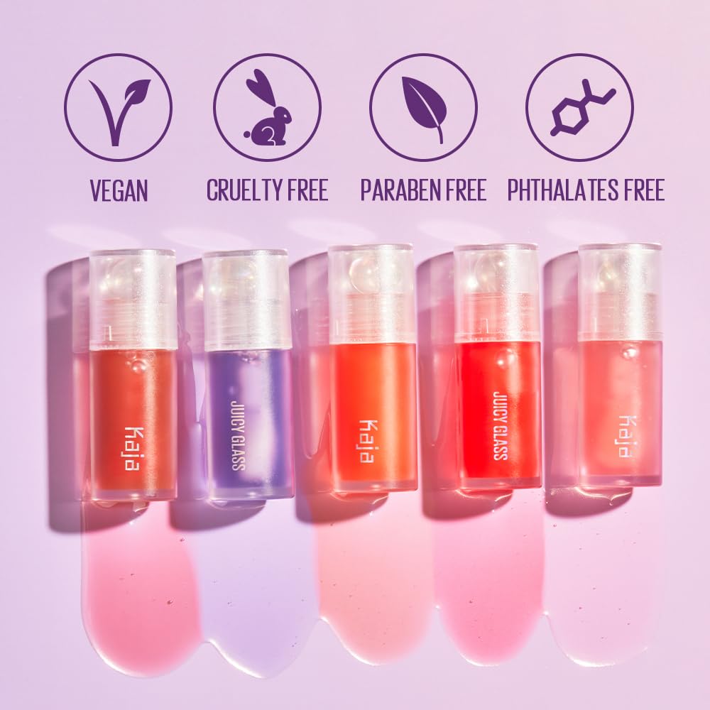 KAJA Lip Plumping Juicy Glass 05 Plum Paloma – Hydrating, Lightweight Gloss Plumper (Vegan, Cruelty-Free)