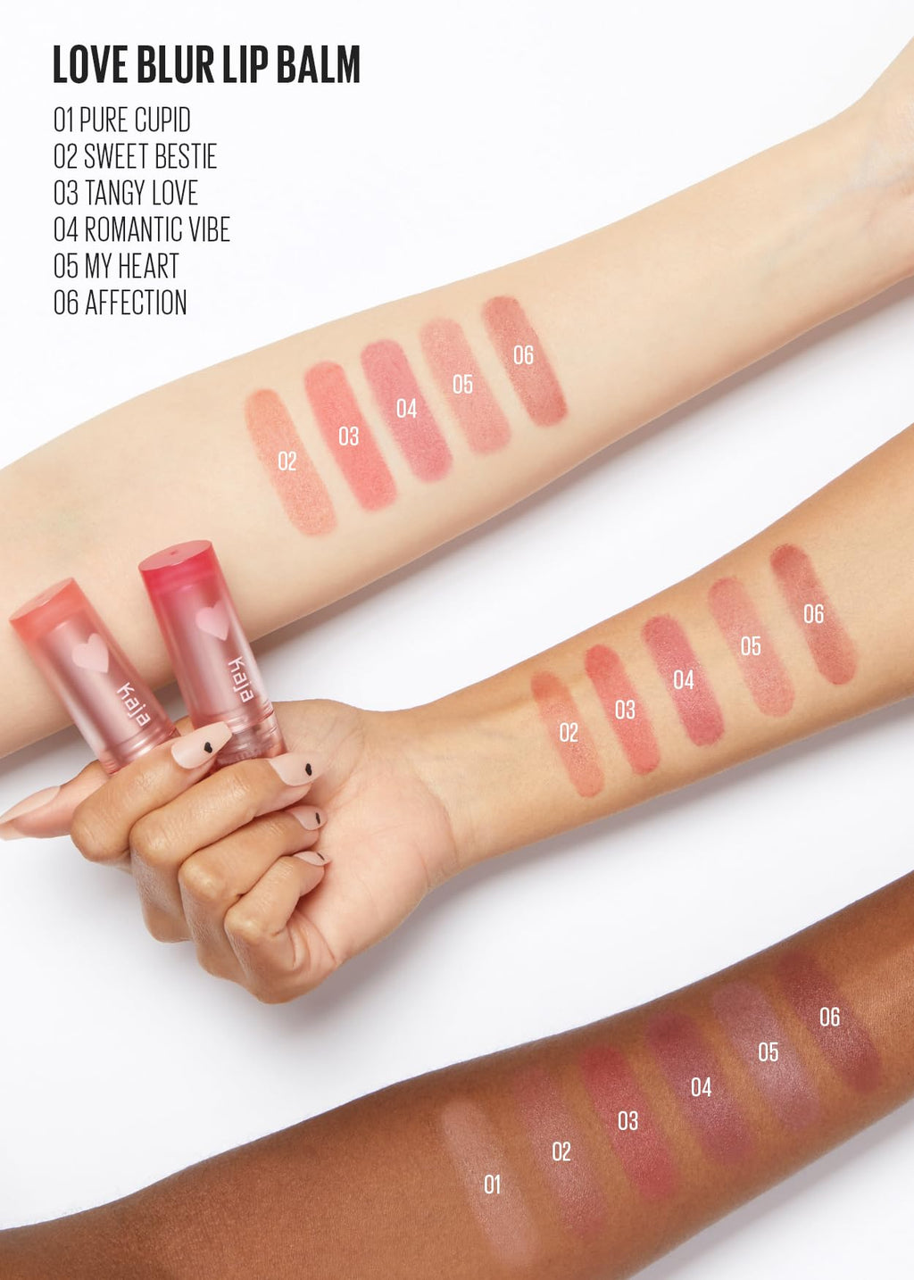 KAJA Love Blur Lip Balm 05 My Heart – Semi-Matte Daily Color Lip Balm with Shea Butter & Avocado Oil