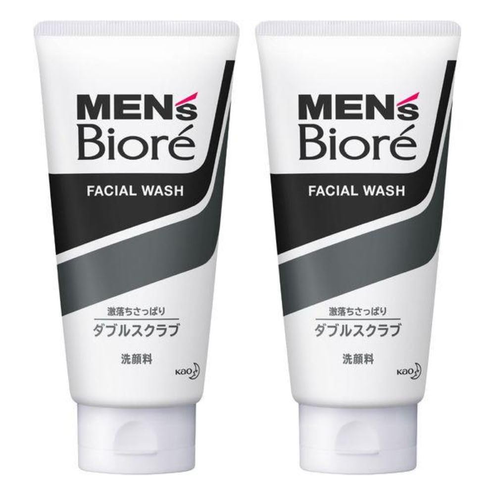 Kao Biore Mens Double Scrub Wash 2-Pack – Deep Clean & Refresh