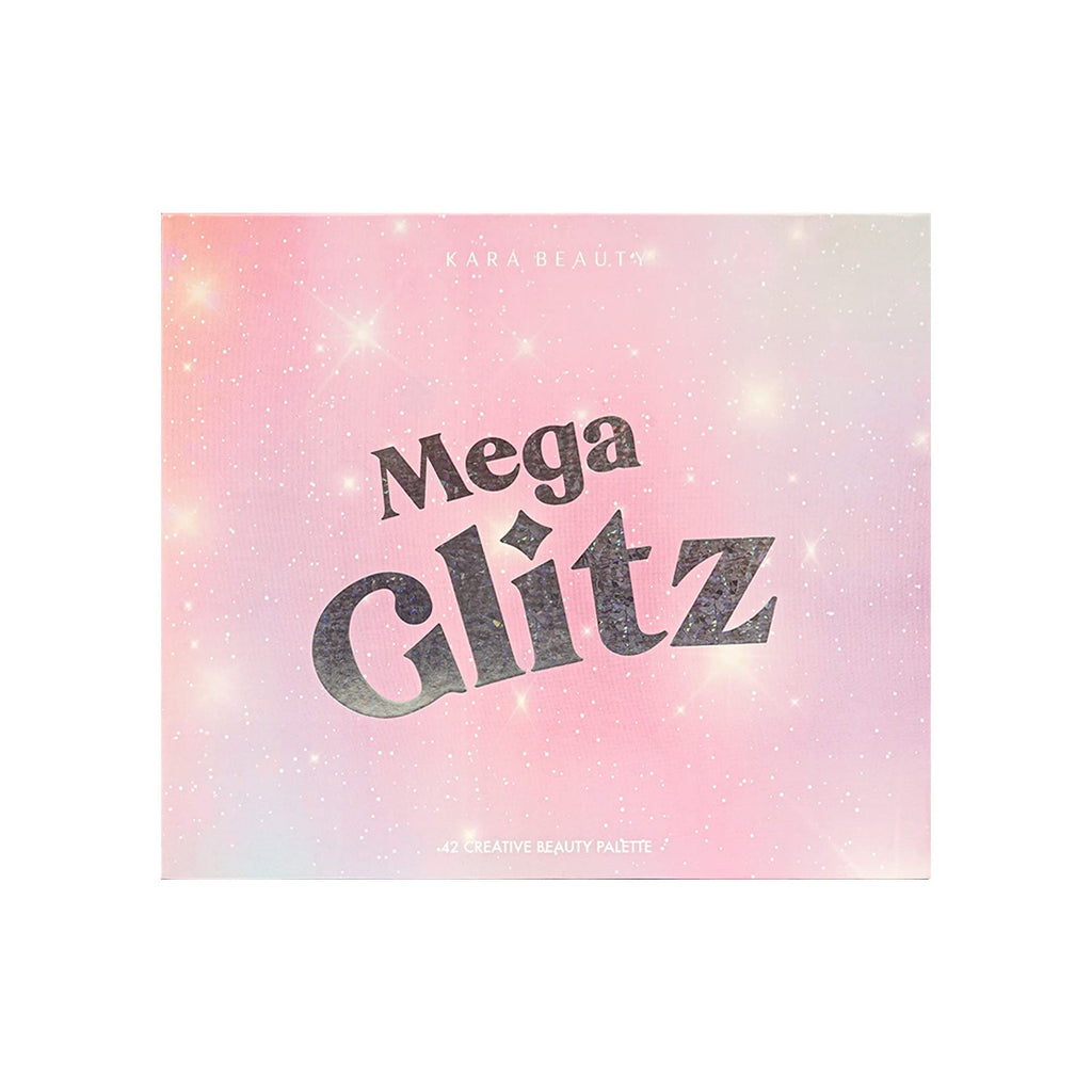 Kara Beauty Mega Glitz Palette – 42 Glitter Shades for Eyes, Face & Body | No Glue Needed
