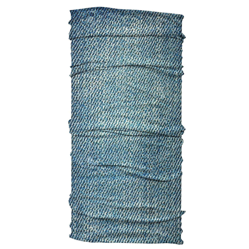 Karma Denim Color Headband for Women – Wide Blue Fabric Headband and Stretchy Hair Scarf