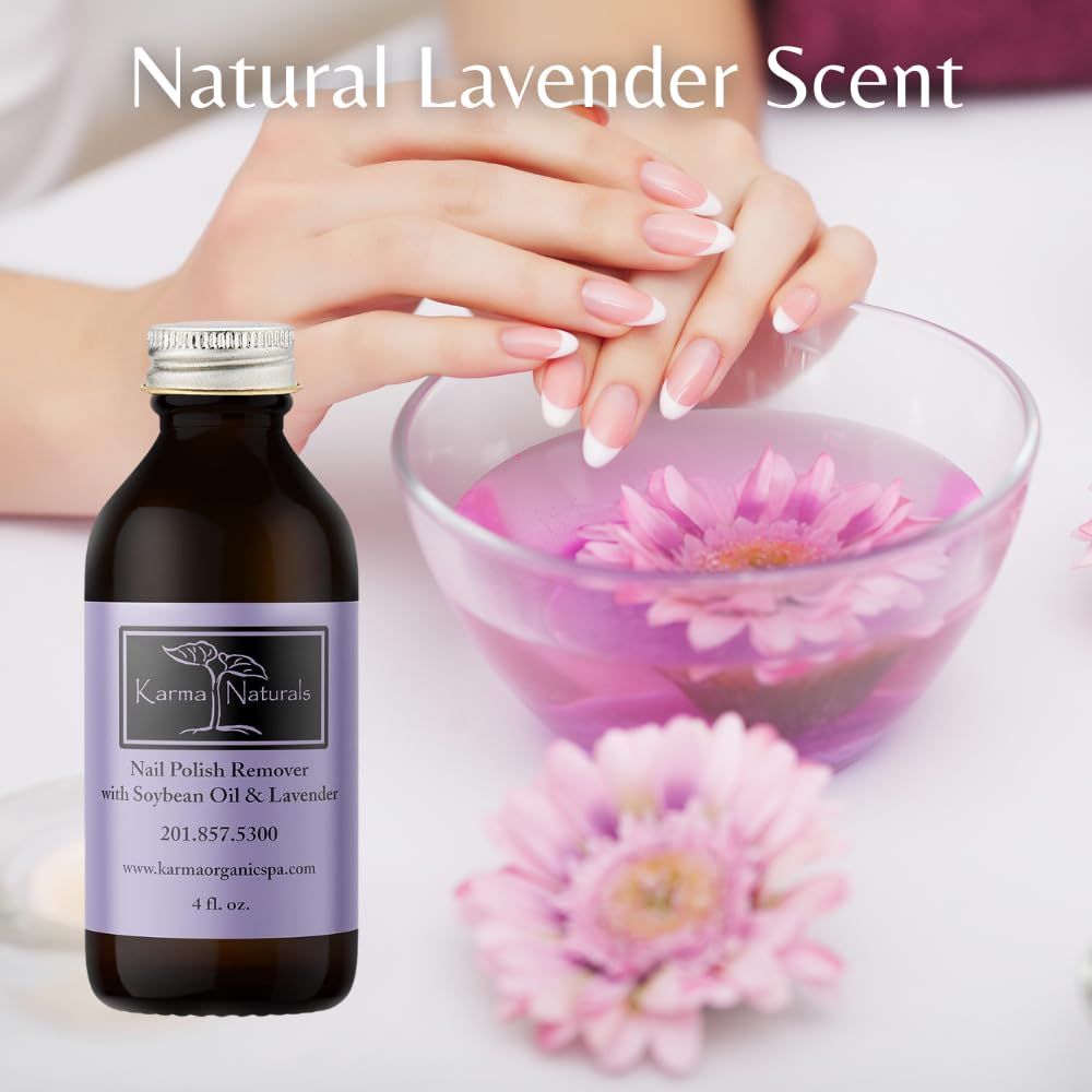 Karma Organic Nail Polish Remover with Soybean & Lavender – Acetone-Free, Vegan, Cruelty-Free – 12 fl oz (3 Pack)