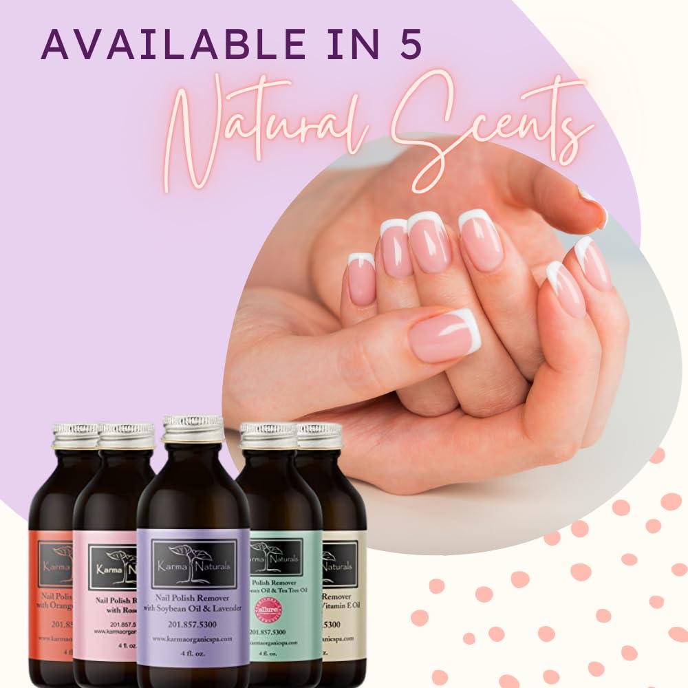 Karma Organic Nail Polish Remover with Soybean & Lavender – Acetone-Free, Vegan, Cruelty-Free – 12 fl oz (3 Pack)