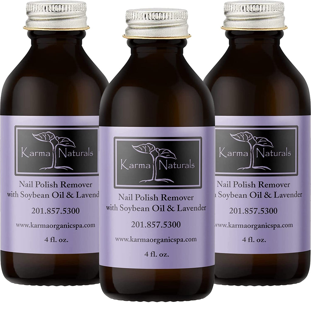 Karma Organic Nail Polish Remover with Soybean & Lavender – Acetone-Free, Vegan, Cruelty-Free – 12 fl oz (3 Pack)