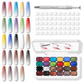 Karroy 24 Colors Sponge Pat Paint Nail Gel Kit — Ombre Nail Art, Floral Design, UV/LED Curing, No Wipe
